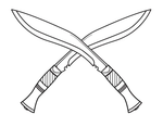 Crossed kukri knives